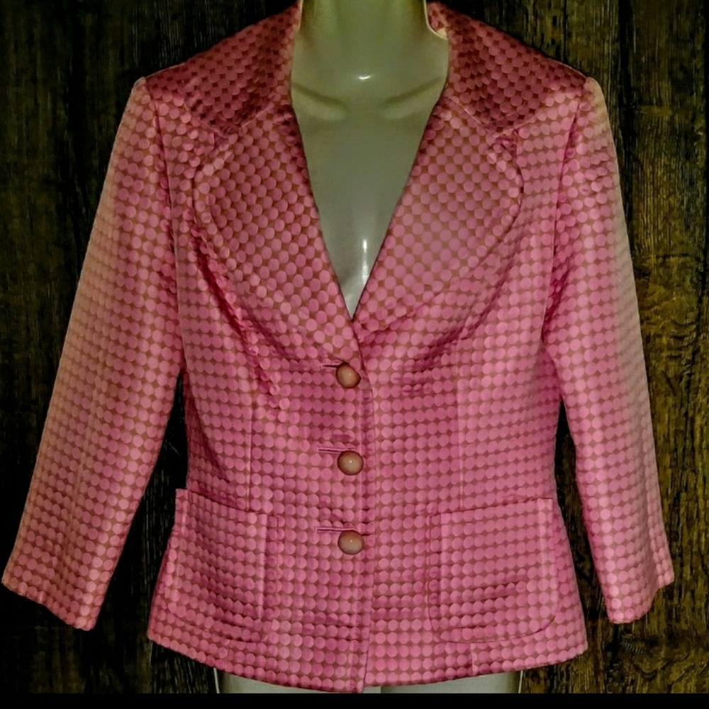 Maggy London Suit Jacket Size 6 Pink Quail - Picture 2 of 11